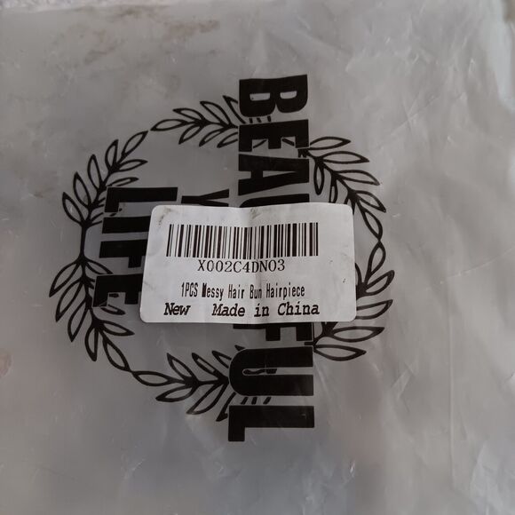 Messy Bun Hair Piece Wavy/Curly Hair Scrunchie Bun Extension Natural Black - Picture 5 of 5